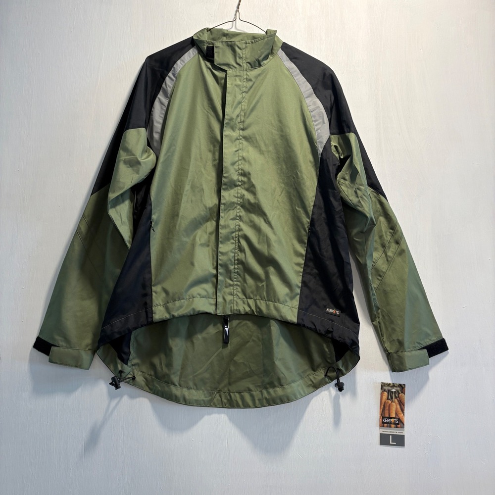 Kerrits Flying Change Jacket Large Green Black Equestrian Riding Windbreaker NEW - Picture 1 of 16
